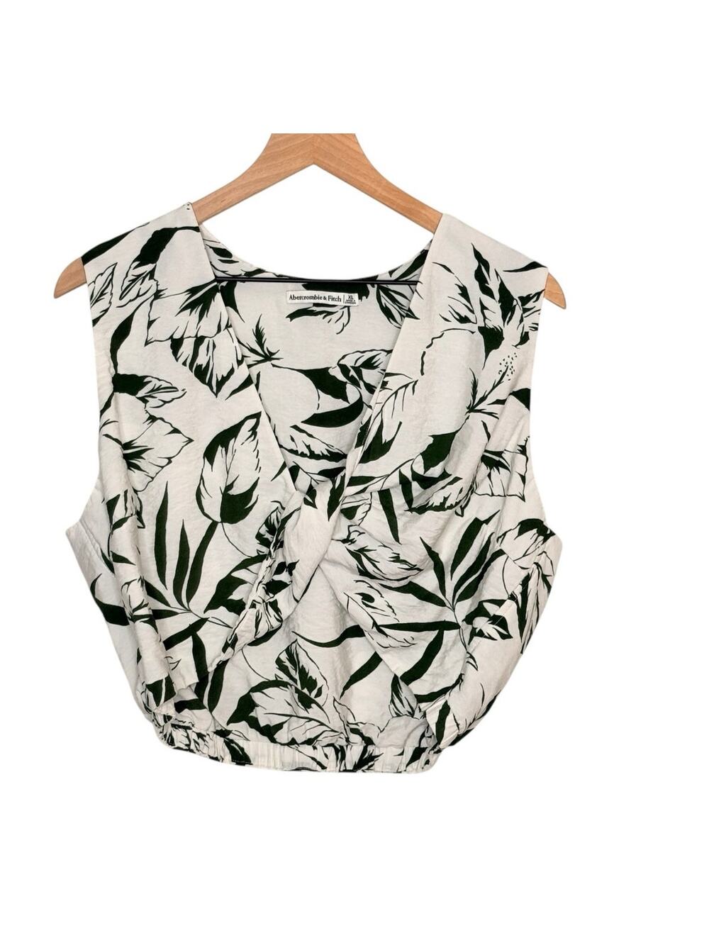 Abercrombie & Fitch Tropical Cropped Tank Womans Size XL Y2K Resort Coastal Chic